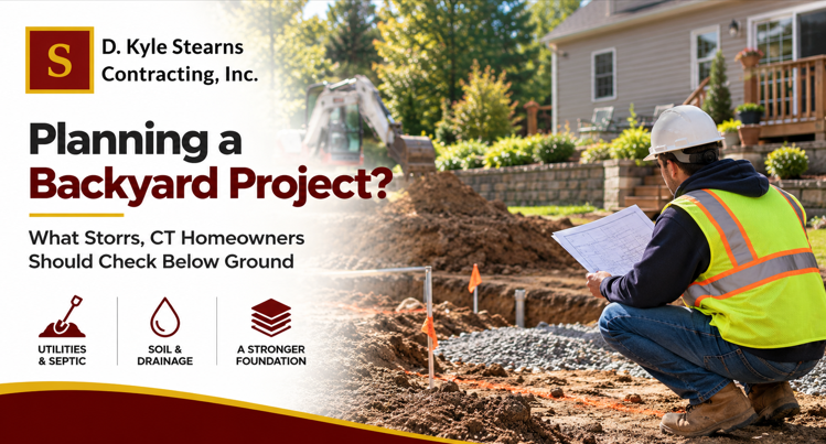 Backyard excavation planning in Storrs CT