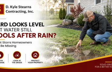 Yard water pooling after heavy rain