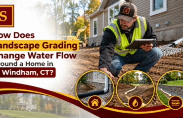 Landscape grading for home drainage